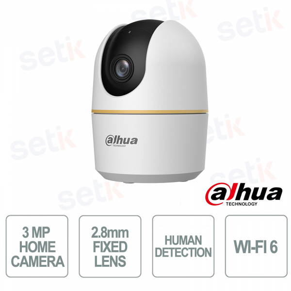 Caméra WiFi intérieure Dahua 3MP panoramique et inclinable avec IA, objectif 2,8 mm, suivi automatique et vision nocturne