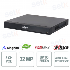 NVR5208-8P-XI/Pro WizMind AI 8-Channel PoE NVR with Face Recognition and 8K HDMI Output - Dahua