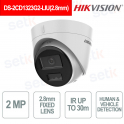 DS-2CD1323G2-LIU 2.8mm 2MP AI IP Camera with Smart Hybrid Light and Built-in Microphone - Hikvision