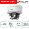DS-2CD1183G2-LIU 2.8mm Dome IP Camera 8MP AI Smart Hybrid Light IP67 IK08 - Hikvision