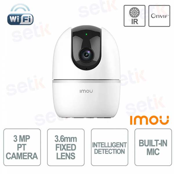 Caméra Wi-Fi Imou A1 3MP 2K panoramique et inclinable avec objectif 3,6 mm et intelligence artificielle
