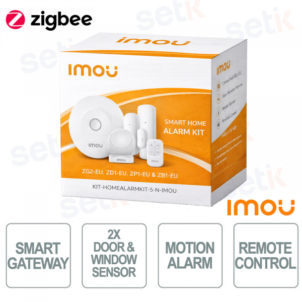 Kit d'alarme Zigbee : 1 unité de contrôle ZG2, 2 capteurs ZD1, 1 capteur ZP1 et 1 capteur ZB1, IMOU
