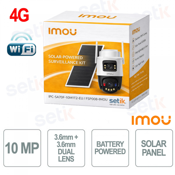 Imou AOV Dual Kit - 1x AOV Dual Camera 10MP Battery + 1x Solar Panel FSP008
