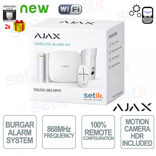 Ajax Starter Kit Cam Plus HDR Wireless GPRS / Ethernet 2SIM 4G HDR White Version