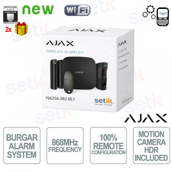 Ajax Starter Kit Cam Plus HDR Wireless GPRS / Ethernet 2SIM 4G HDR Black Version