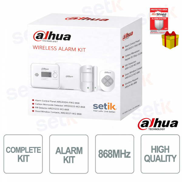 Kit d'alarme complet Dahua - Fréquence 868 MHz FW2
