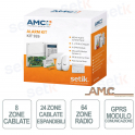 Kit antirrobo AMC - centralita híbrida 8/24 zonas cableadas - 64 radios