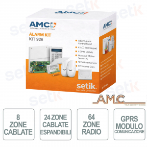 AMC-Diebstahlschutz-Kit – Hybrid-Steuergerät, 8/24 verkabelte Zonen – 64 Funkgeräte