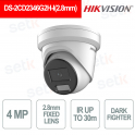 4MP 2.8mm AcuSense DarkFighter IP67 IR30m Turret IP Camera - Hikvision