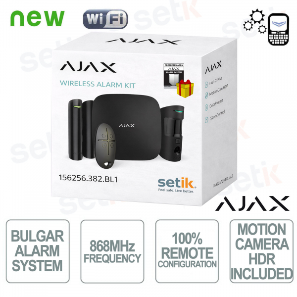 Ajax Starter Kit Cam Plus HDR Wireless GPRS / Ethernet 2SIM 4G HDR Black Version