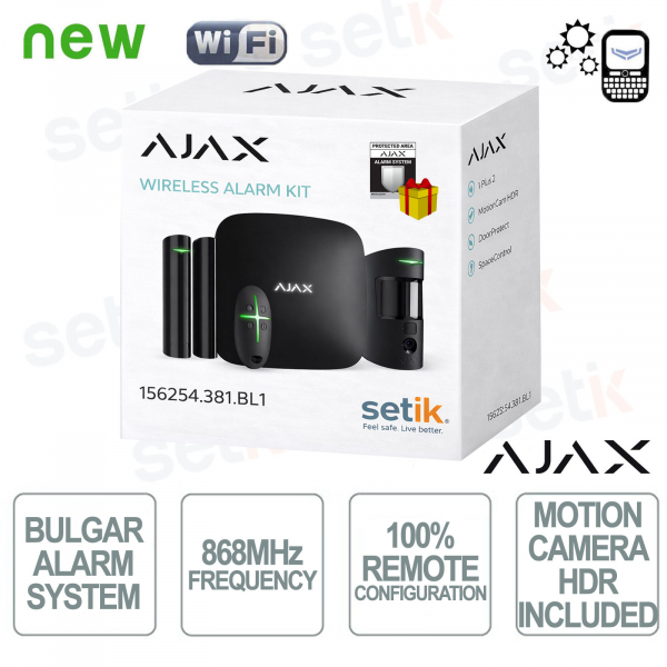 Ajax Starter Kit Cam HDR Wireless senza fili GPRS / Ethernet 2SIM 2G HDR Black Version