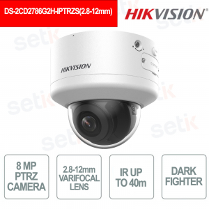 DS-2CD2786G2H-IPTRZS Objectif varifocal AcuSense PTRZ 8 MP 2,8-12 mm DarkFighter IP66 IK10 - Hikvision