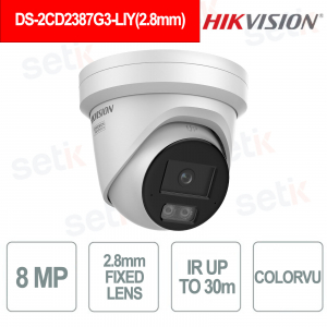 DS-2CD2387G3-LIY 8MP 2.8mm ColorVu IP67 AI Human Vehicle Detection - Hikvision
