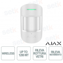 Ajax Superior CombiProtect Jeweller Bianco – Sensore Wireless PIR + Rottura Vetri con Pet Immunity e Portata 1.200 m