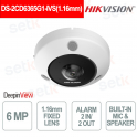 Caméra fisheye 6 MP 360° 1,16 mm IR 15 m DeepinView IP67 IK10 - Hikvision