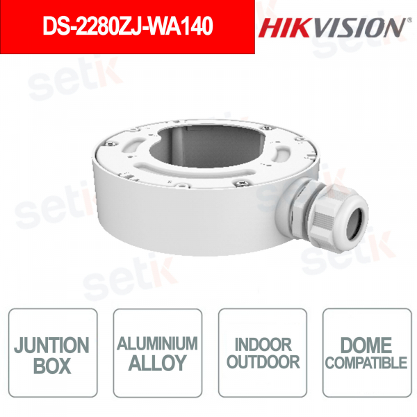 DS-2280ZJ-WA140 Aluminum Junction Box Ø140 mm for Dome Cameras Wall Mounting - Hikvision