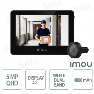 Imou 5MP QHD WiFi Electronic Peephole Viewer with 4.3" Display, People Detection, and 4800mAh Battery