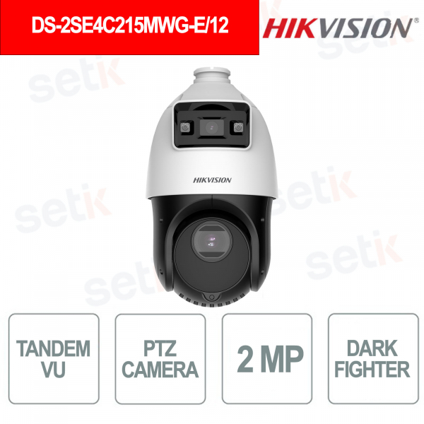 DS-2SE4C215MWG-E(12F0) Caméra PTZ TandemVu 2MP, 15x IR, portée 100 m, DarkFighter, IP66, PoE+ - Hikvision