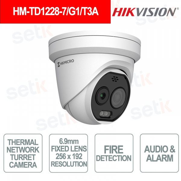 HM-TD1228-7/G1/T3A Termica Bi-Spectrum 5MP AI con Ottica Fissa Grandangolare IP67 - Hikvision