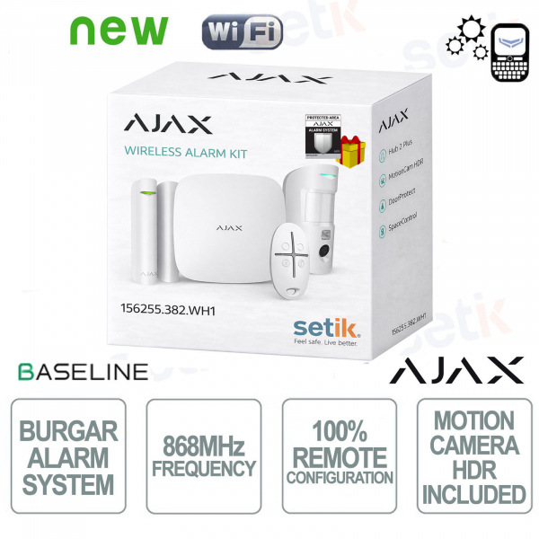 Ajax Starter Kit Cam Plus HDR Wireless GPRS / Ethernet 2SIM 4G HDR White Version