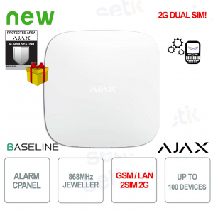 Ajax Hub 2 (2G) Jeweller White – Smart Wireless Security Control Panel
