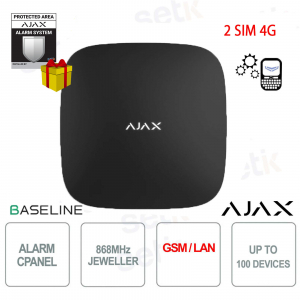 Ajax Hub 2 (4G) Jeweller Black – Smart 4G Security Central