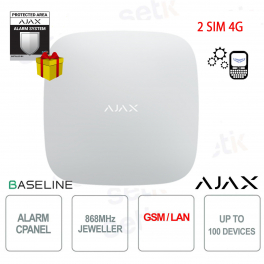 Ajax Hub 2 (4G) Jeweller White – Smart 4G Security Central