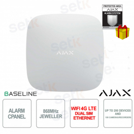 Ajax Hub 2 Plus Jeweller Bianco – Centrale Antifurto Smart con Foto-Verifica e Doppia SIM