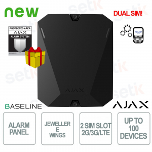 Ajax Hub BP Jeweller Black: Wireless Alarm Control Panel with Long Battery Life and Maximum Security