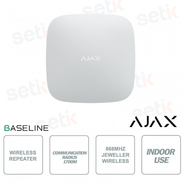 Ajax ReX 2 Jeweler Blanc : Répéteur de portée avancé avec vérification photo