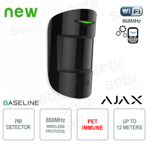 Ajax MotionProtect Jeweler Noir – Détecteur PIR sans fil d'intérieur