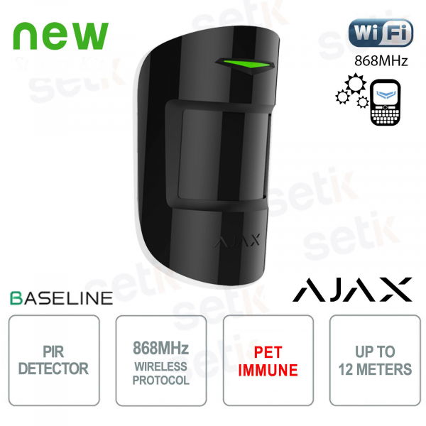 Ajax MotionProtect Jeweler Noir – Détecteur PIR sans fil d'intérieur