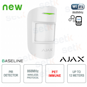Ajax MotionProtect Jeweller Bianco – Sensore PIR Wireless da Interno