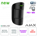 Ajax MotionProtect Plus Jeweler Black: High-Precision Wireless PIR Motion Sensor + Microwave