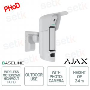 Ajax MotionCam Outdoor HighMount PhOD Jeweller: Sensore PIR-Microonde con Foto-Verifica HDR e Protezione Antisabotaggio