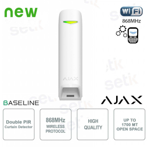 Ajax MotionProtect Curtain Jeweller White: High-Precision 15m IR Curtain Sensor