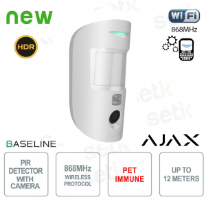 Ajax MotionCam HDR Jeweller White – Wireless IR Motion Detector with HDR Photo Verification