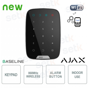 Ajax KeyPad Jeweler Black: Wireless Touch Keypad with Secure Codes and Tamper-Resistant Features