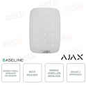 Ajax KeyPad Plus Jeweler White: Wireless Touch Keypad with Contactless Authentication and Advanced Security