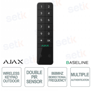 Ajax KeyPad Outdoor Nera: Tastiera Wireless - Controllo Sicuro e Intelligente