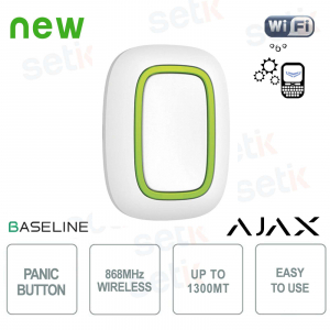 Ajax Button Jeweller Bianco: Pulsante Wireless Smart con Allarmi e Automazione