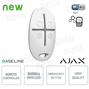 Ajax SpaceControl Jeweller White: Wireless Security Remote Control with 4 Buttons