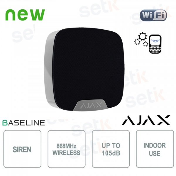 Ajax HomeSiren Jeweller Black: Powerful and Reliable Indoor Wireless Siren for Advanced Security Systems