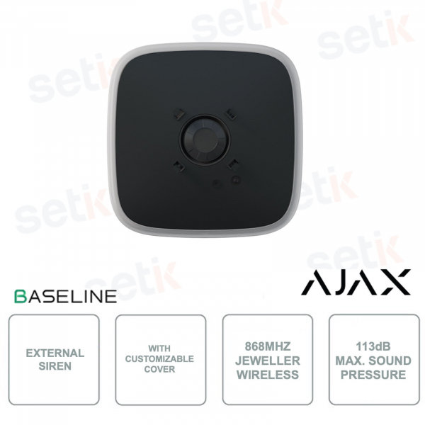 Ajax StreetSiren DoubleDeck Jeweller Black Wireless Outdoor and Indoor Siren with 113 dB Alarm and Anti-Sabotage Protection