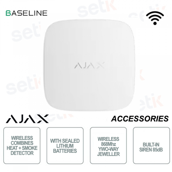 Détecteur de fumée et de chaleur sans fil Ajax FireProtect 2 SB Blanc – Bijoutier