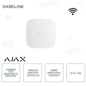 Ajax FireProtect 2 SB Bianco – Rilevatore Fumo, Calore e CO Wireless Jeweller