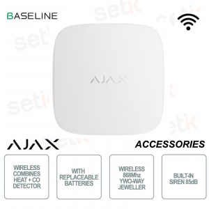 Détecteur de chaleur et de monoxyde de carbone Ajax FireProtect 2 RB Blanc – Bijoutier