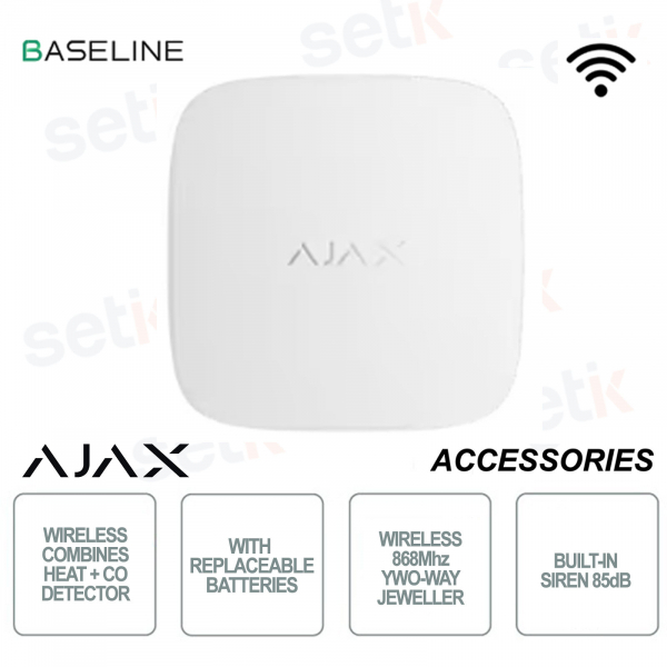 Détecteur de chaleur et de monoxyde de carbone Ajax FireProtect 2 RB Blanc – Bijoutier