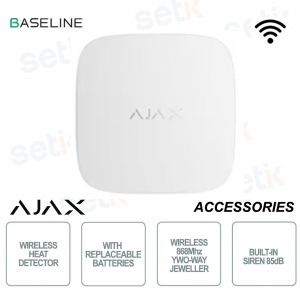 Ajax FireProtect 2 RB Bianco – Rilevatore Antincendio Wireless con Sensore di Calore Jeweller