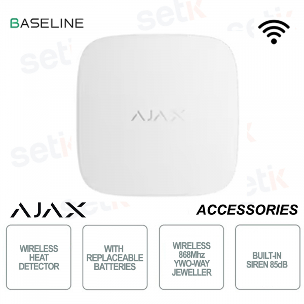 Ajax FireProtect 2 RB White – Wireless Fire Detector with Jeweler Heat Sensor